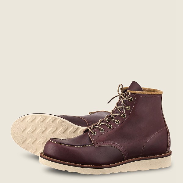 Red Wing Mens Classic Moc - 6-inch Mesa Leather - Heritage Boots Burgundy - 6792PSWVK